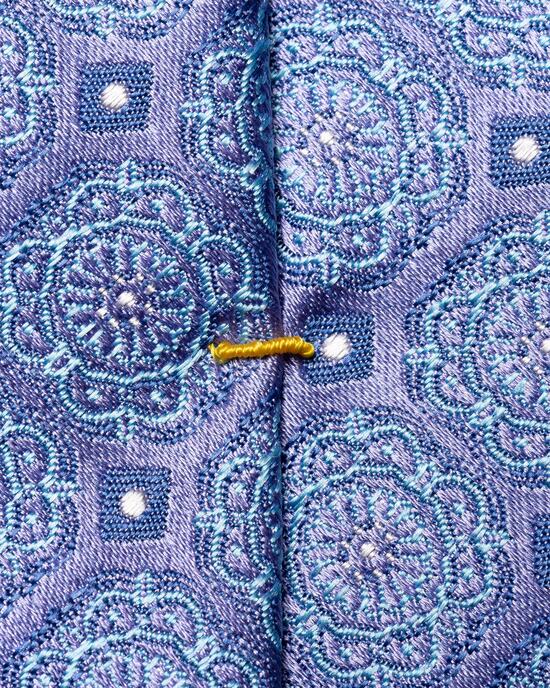 Violette gewebte Seidenkrawatte mit Blumenmuster
