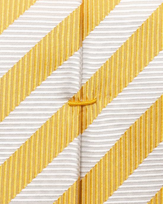 Gelb gestreifte Seidenkrawatte