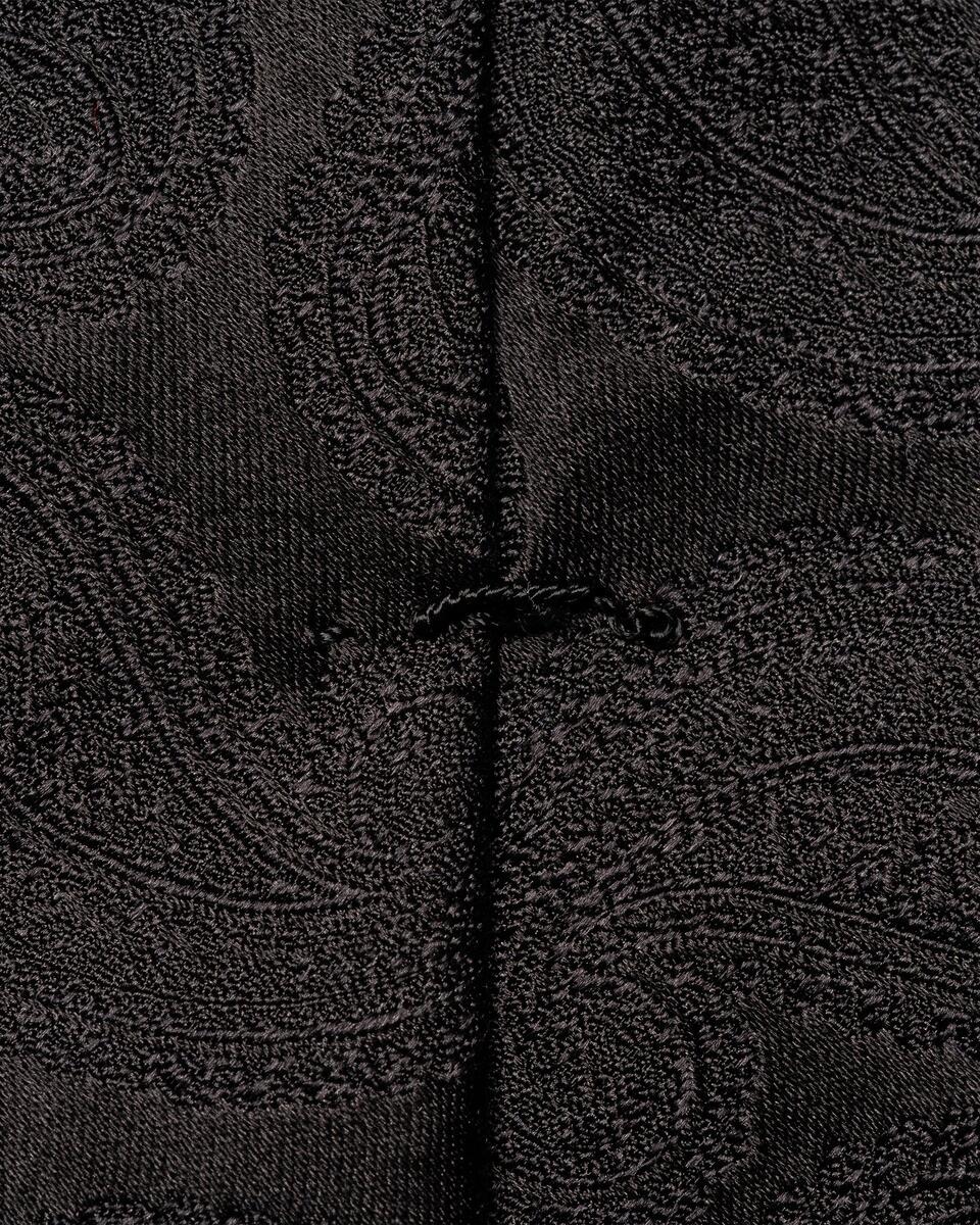 Schwarze Krawatte mit Paisley-Muster aus gewebter Seide