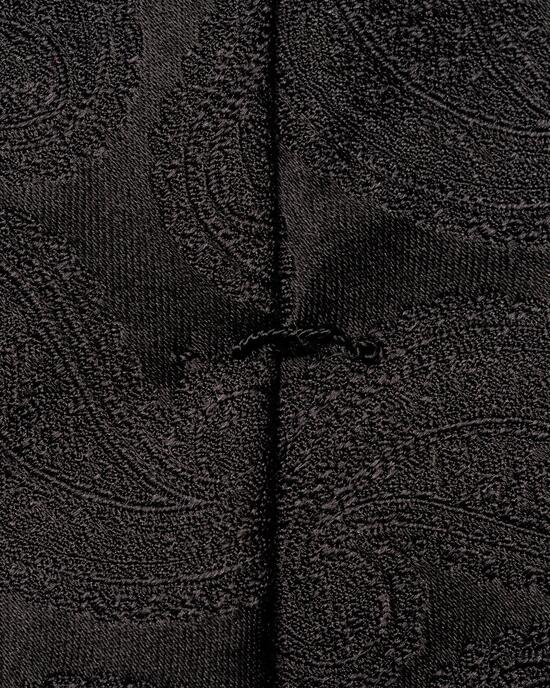 Schwarze Krawatte mit Paisley-Muster aus gewebter Seide