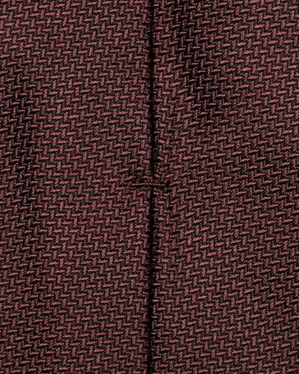 Dunkelrote einfarbige Krawatte aus gewebter Seide