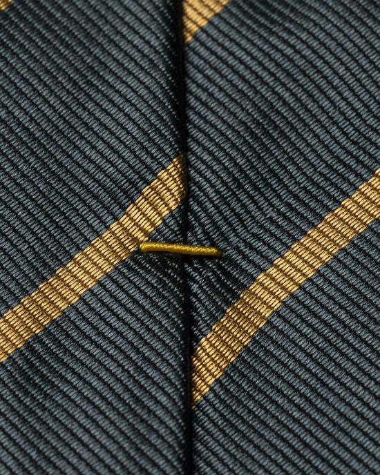 Dunkelgrne Regiments-Streifen-Seidenkrawatte