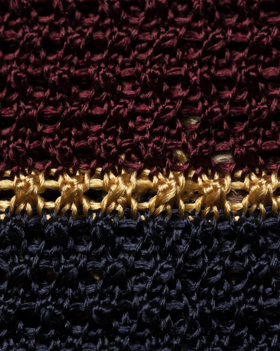 Burgunderrot gestreifte Strickkrawatte aus Seide