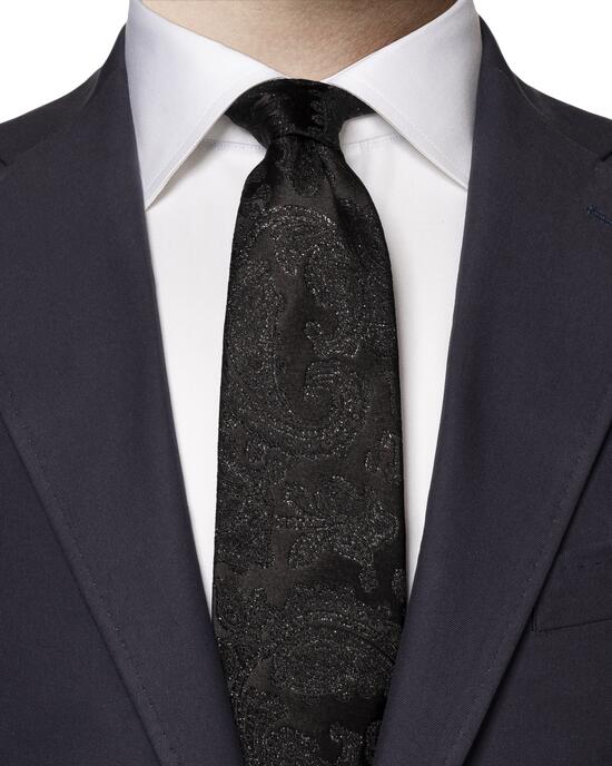 Schwarze Paisley-Abendkrawatte &ndash; Glitzereffekt